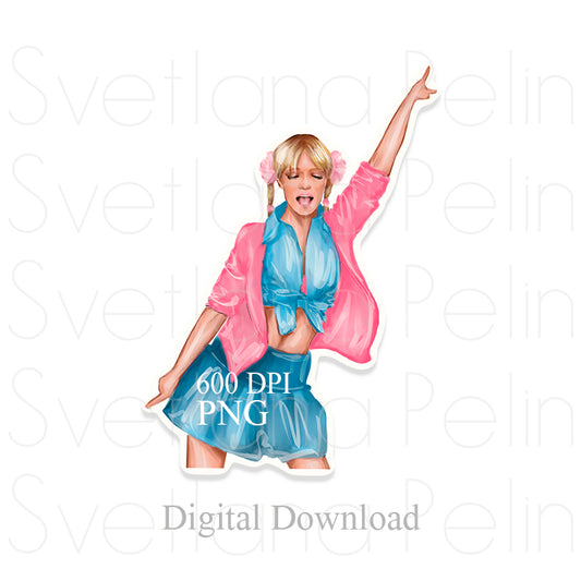 Britney, BS, Oops!...I Did It Again,  Digital STICKER, PNG, INSTANT Download