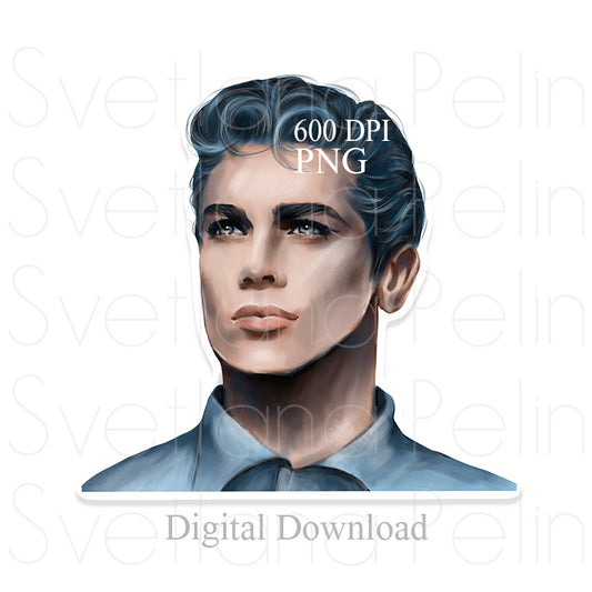 Tony Curtis, Digital STICKER, PNG, INSTANT Download