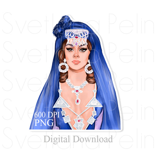 Gina Lollobrigida, Solomon and Sheba, Digital STICKER, PNG, INSTANT Download