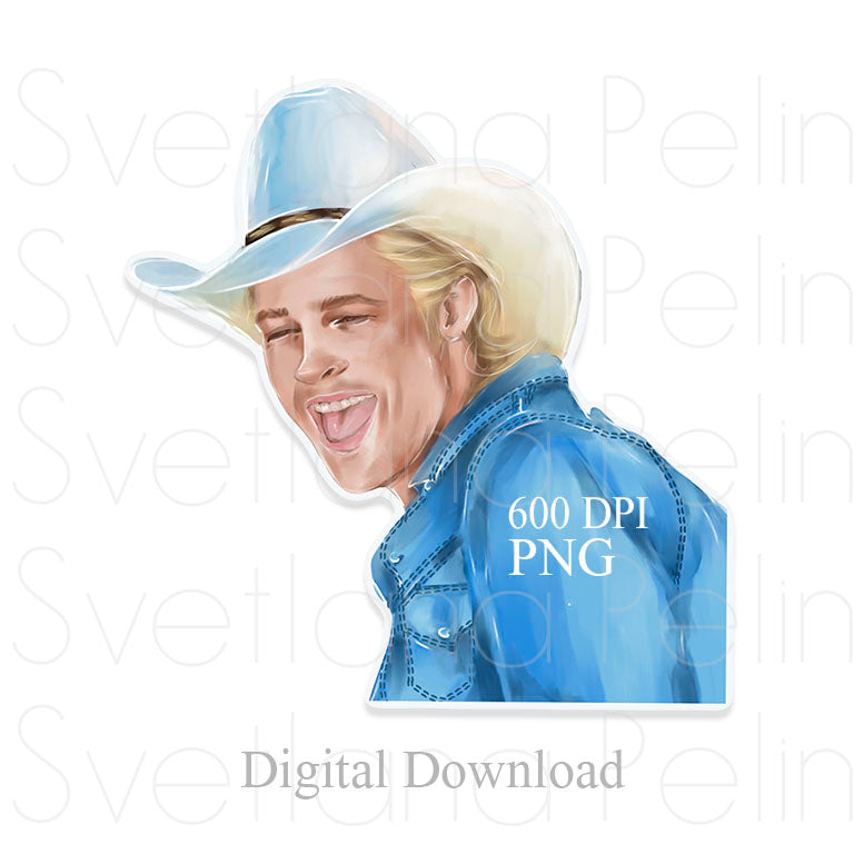 Brad Pitt, Thelma & Louise, J.D., Digital STICKER, PNG, INSTANT Download