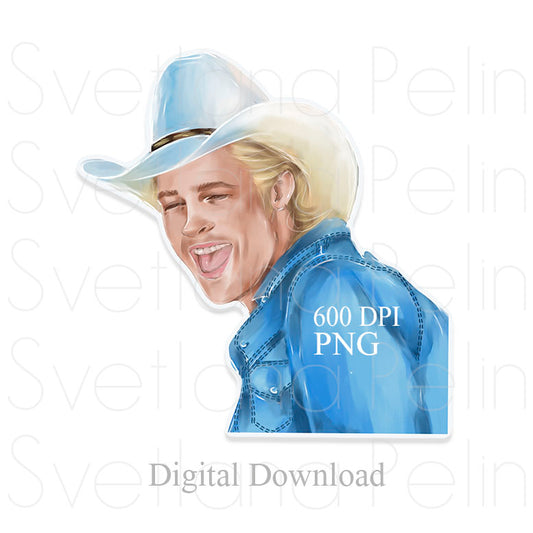 Brad Pitt, Thelma & Louise, J.D., Digital STICKER, PNG, INSTANT Download