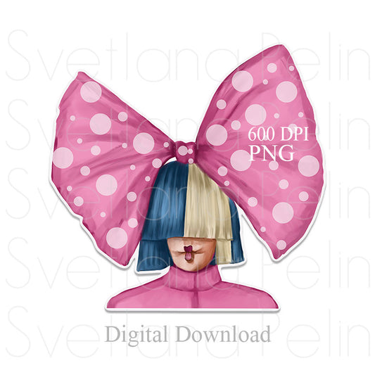 Sia, Digital STICKER, PNG, INSTANT Download