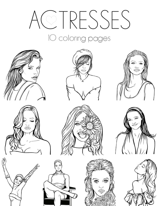 ACTRESSES, Coloring Book, INSTANT DOWNLOAD