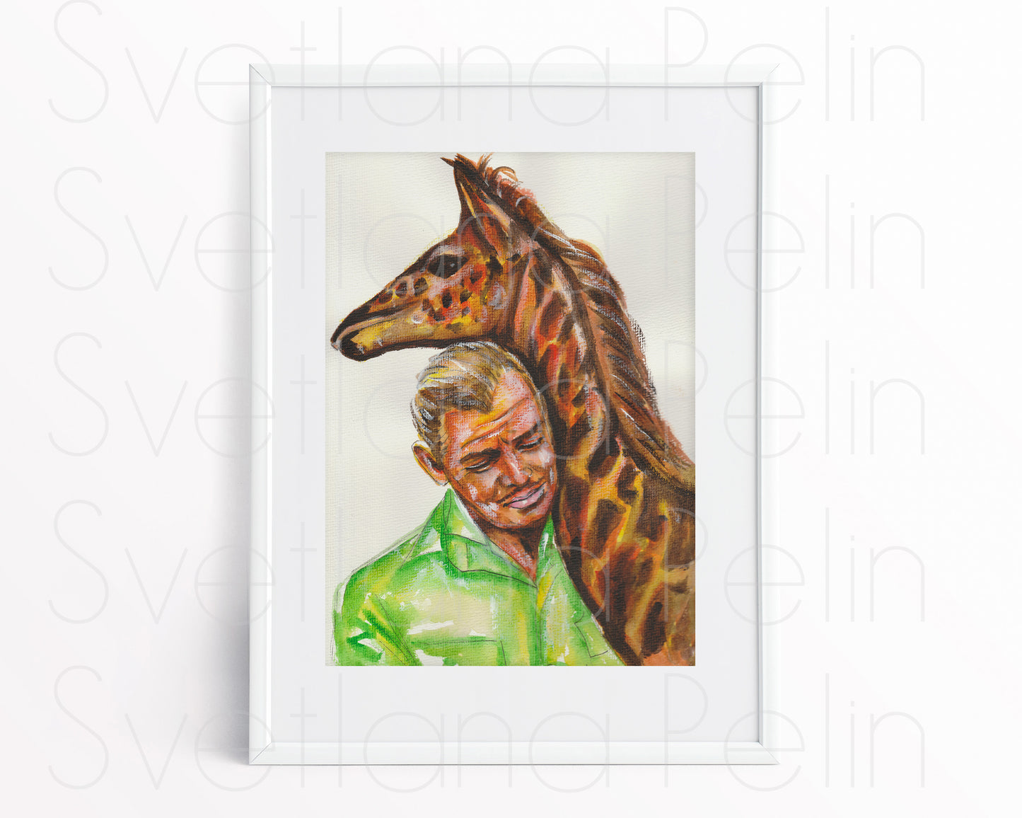 Clark Gable, ORIGINAL Watercolor Painting, Artwork by Svetlana Pelin