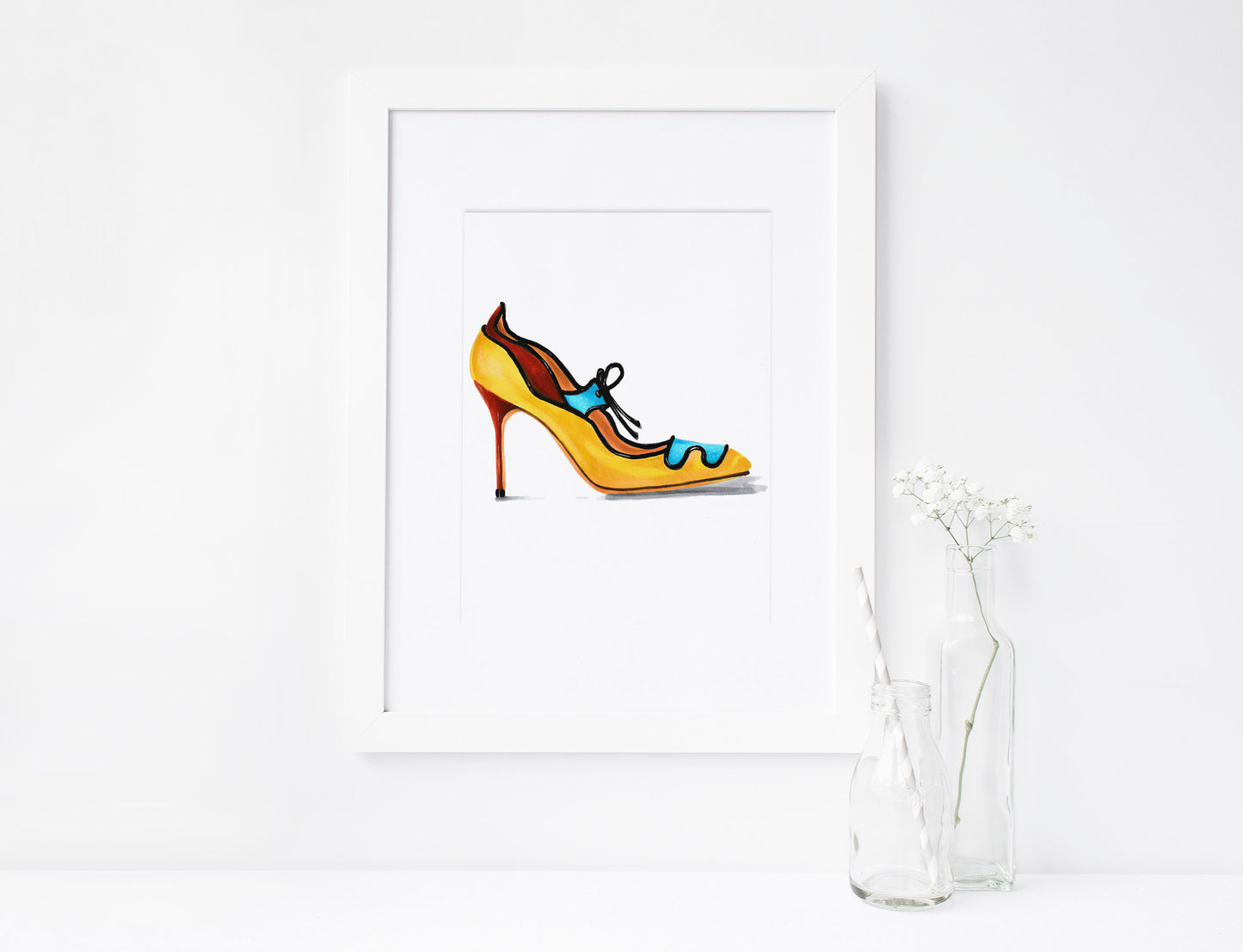 SET of 8, Women's Shoes, Stilettos, Marker Illustration, Printable Art, INSTANT DOWNLOAD
