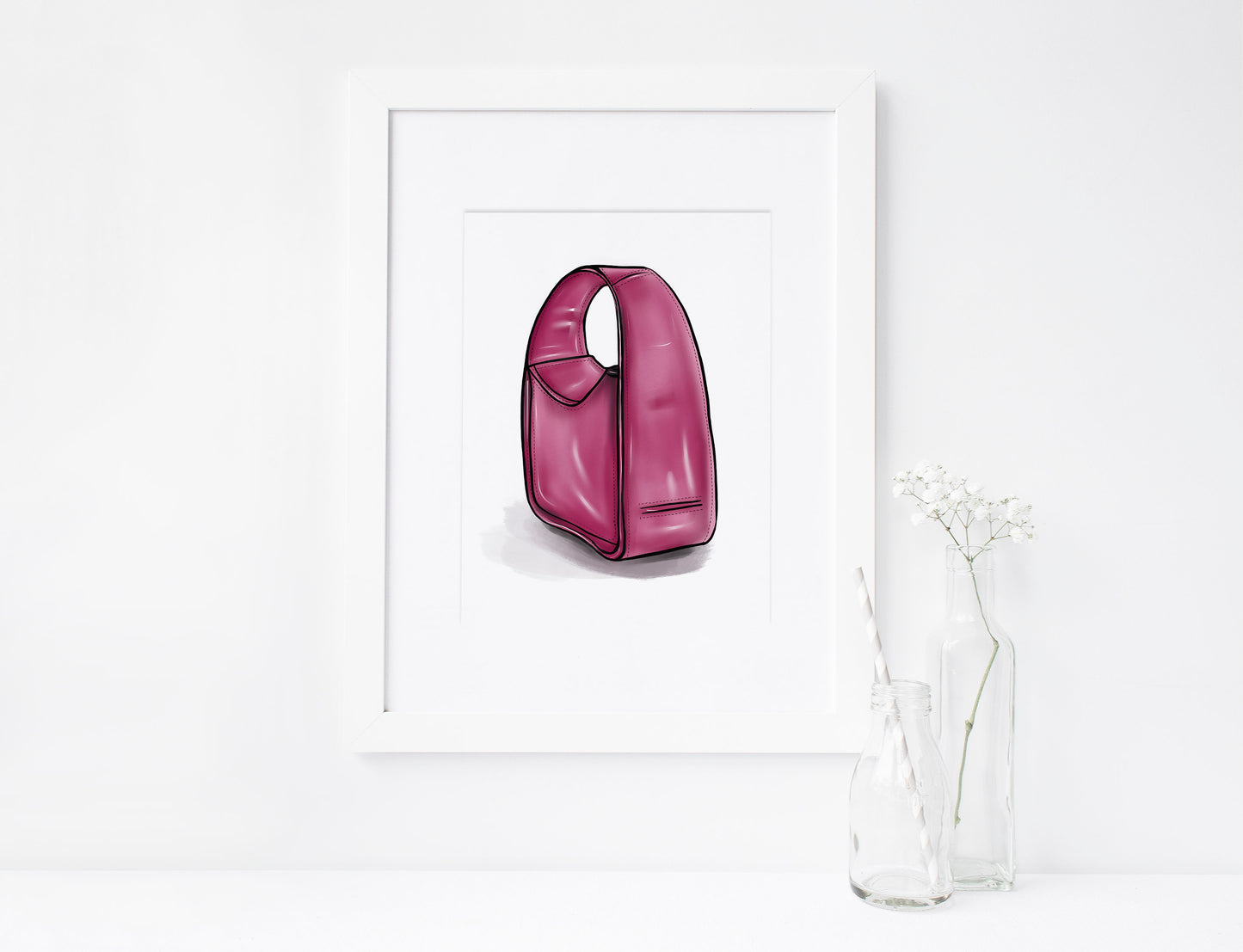 Pink Designer Handbag, Luxury Bag, Purses for Women, Printable Art, INSTANT DOWNLOAD