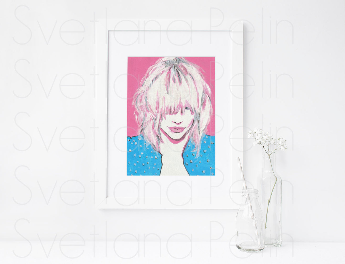 Courtney Love, ORIGINAL Acrylic Painting, Artwork by Svetlana Pelin