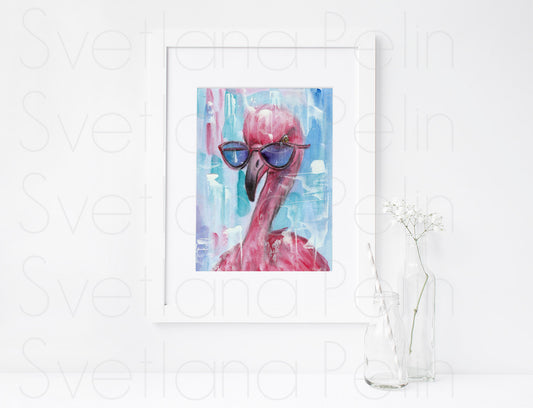 Flamingo, ART PRINT Signed by Artist
