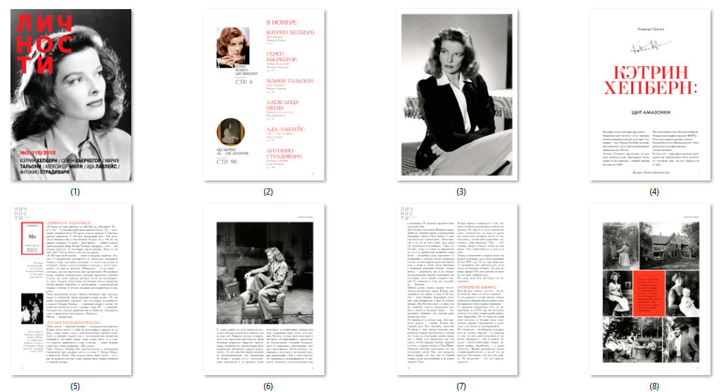 Katharine Hepburn, Russian magazine, Cover, DIGITAL LISTING, Instant Download