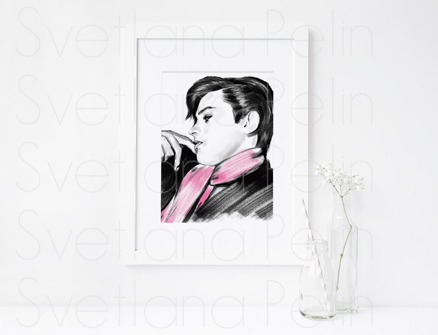 Alain Delon, ART PRINT Signed by Artist
