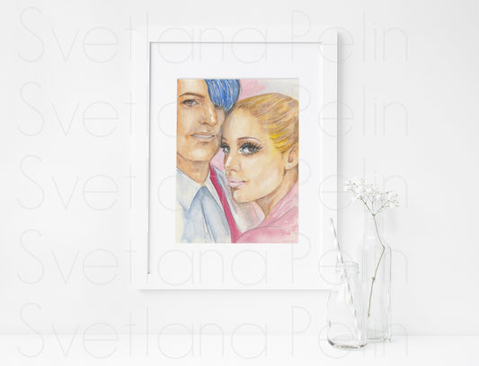 Elizabeth Berkley, Kyle MacLachlan, Showgirls, ART PRINT Signed by Artist