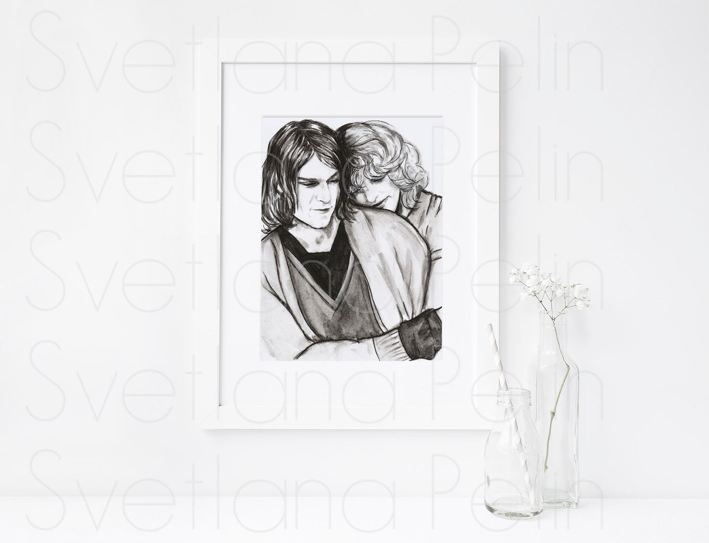 Kurt Cobain, Courtney Love, KC, CL, ART PRINT Signed by Artist