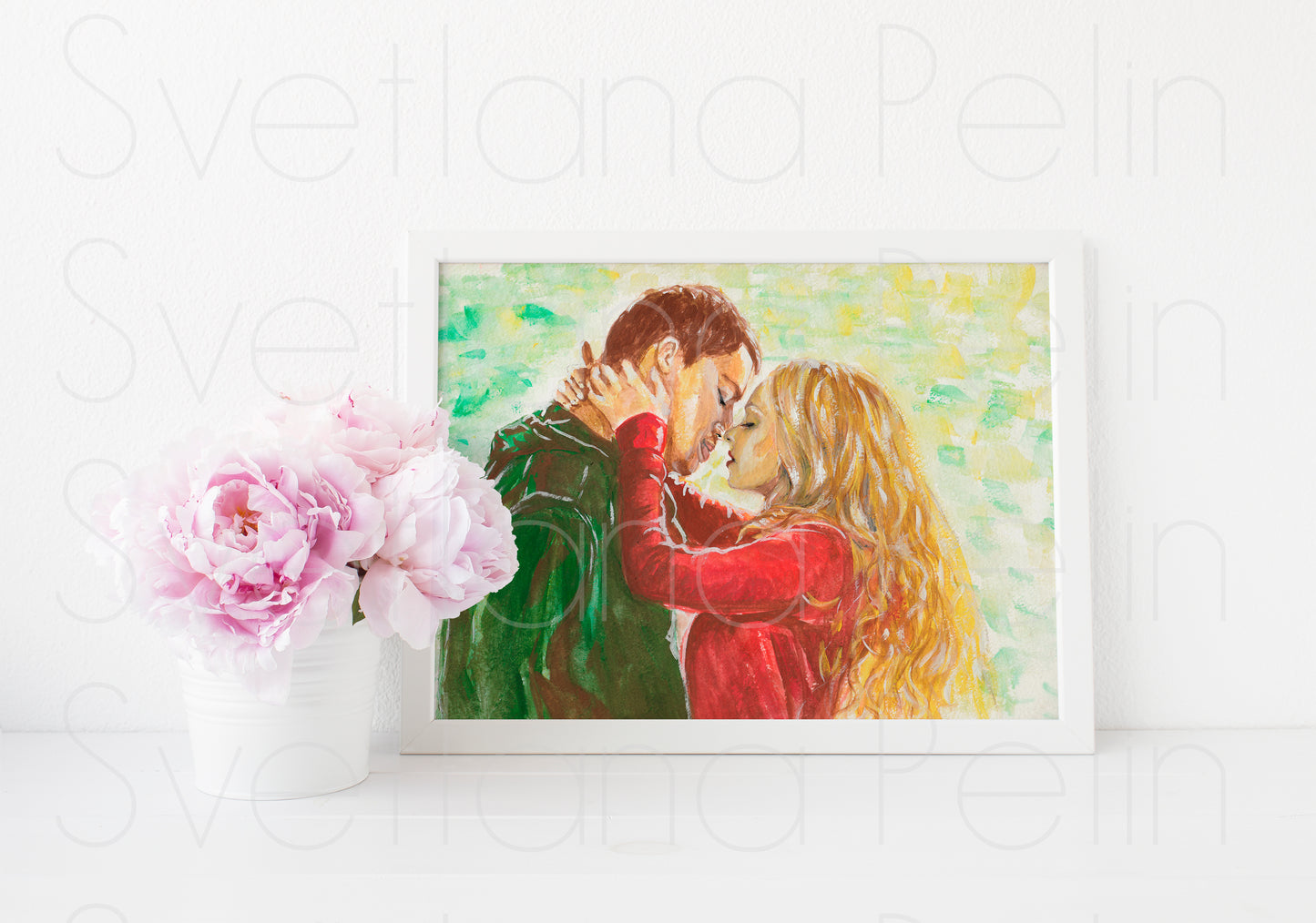 Amanda Seyfried, Channing Tatum, Dear John, ORIGINAL Gouache Painting, Artwork by Svetlana Pelin