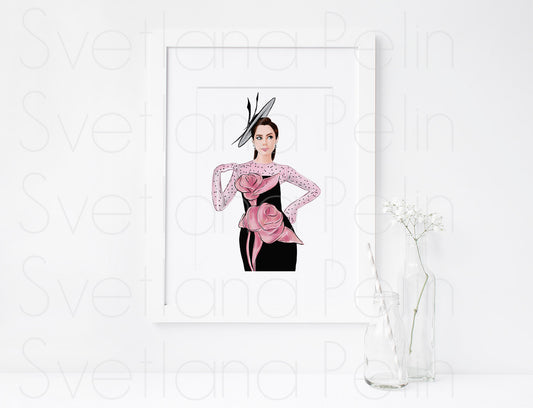 Lily Collins, Emily Cooper in Paris, ART PRINT Signed by Artist