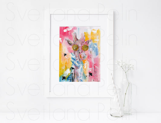 Giraffe, ART PRINT Signed by Artist