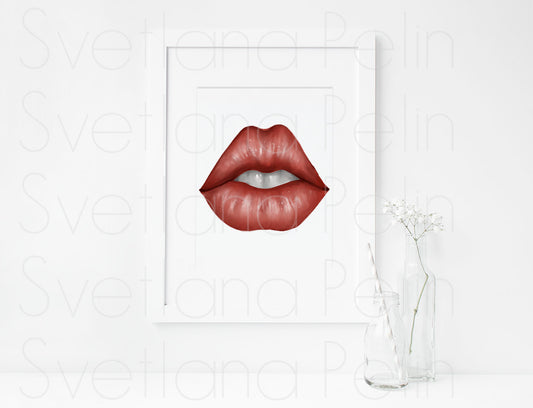 Lips Slightly Parted, ART PRINT Signed by Artist