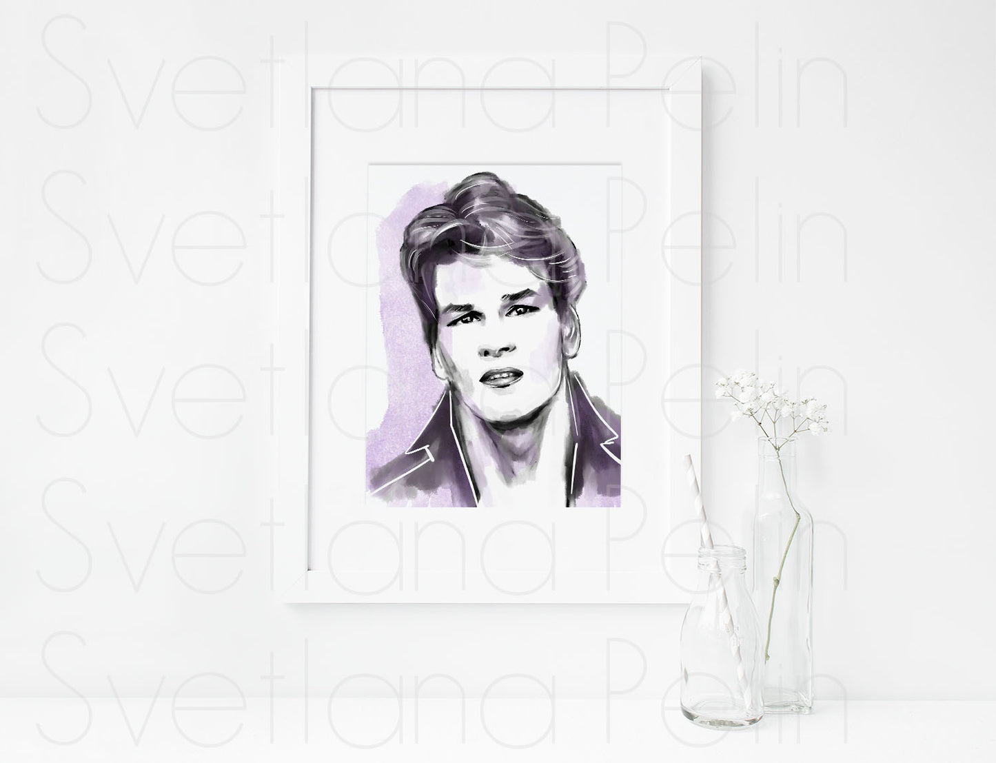Patrick Swayze, ART PRINT Signed by Artist