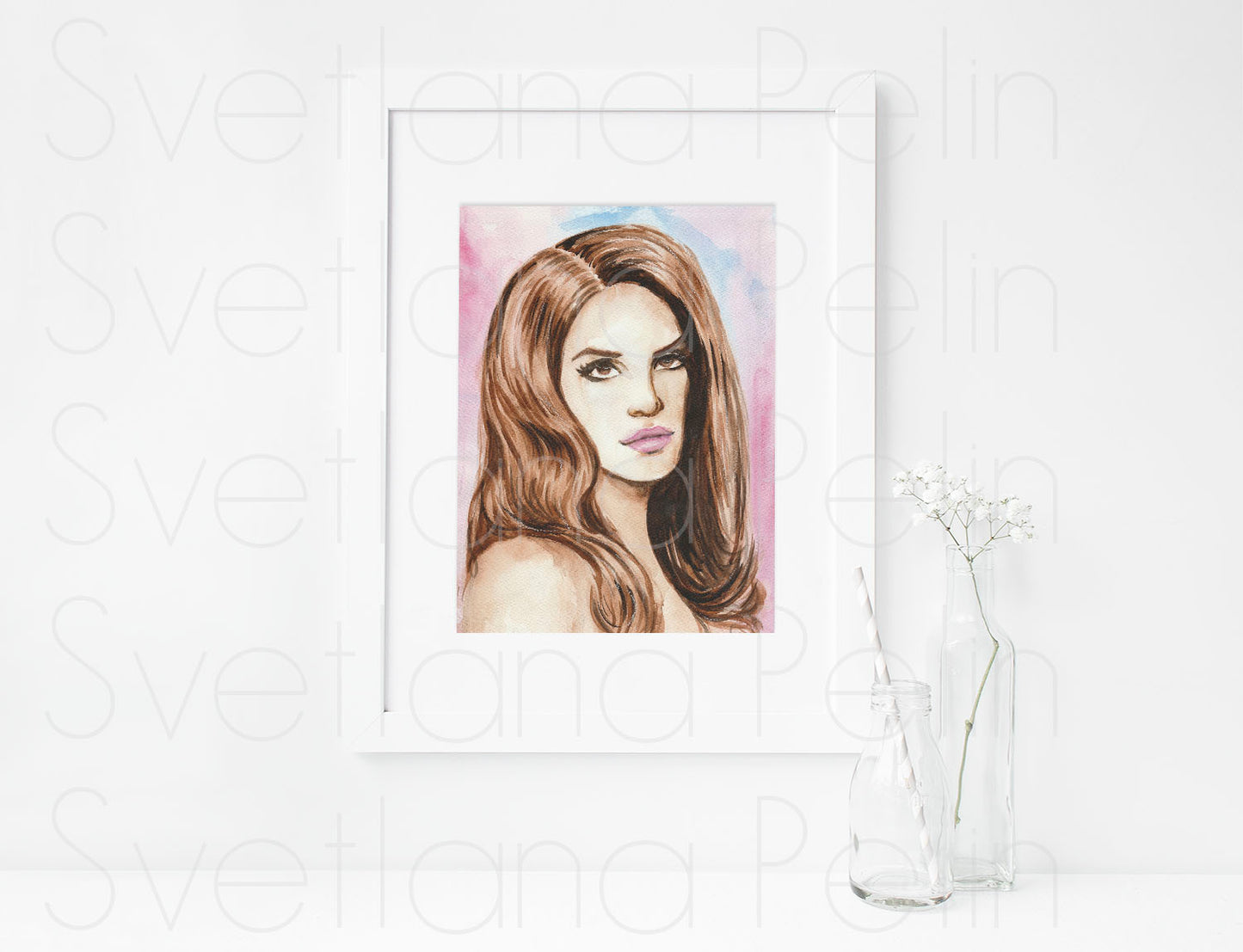 Lana Del Rey, LD, ORIGINAL Watercolor Painting, Artwork by Svetlana Pelin