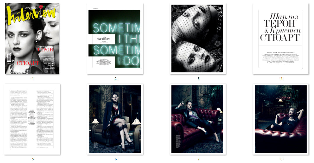 Charlize Theron, Kristen Stewart, Russian magazine, Cover, DIGITAL LISTING, Instant Download