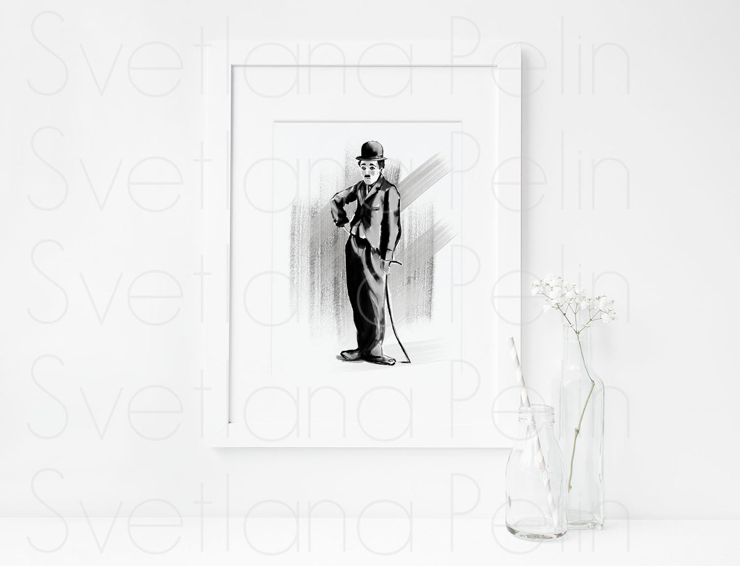 Charlie Chaplin, ART PRINT Signed by Artist
