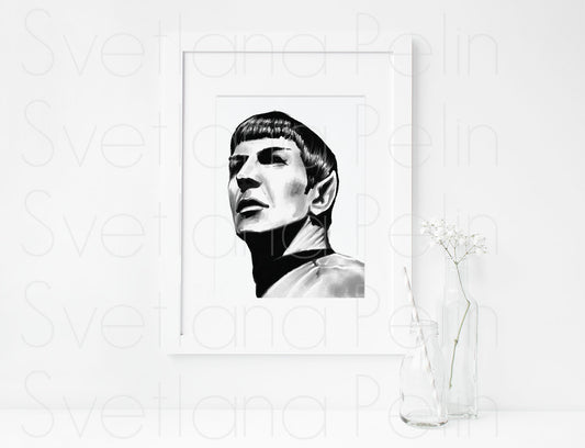 Leonard Nimoy, Spock, Star Trek, ART PRINT Signed by Artist