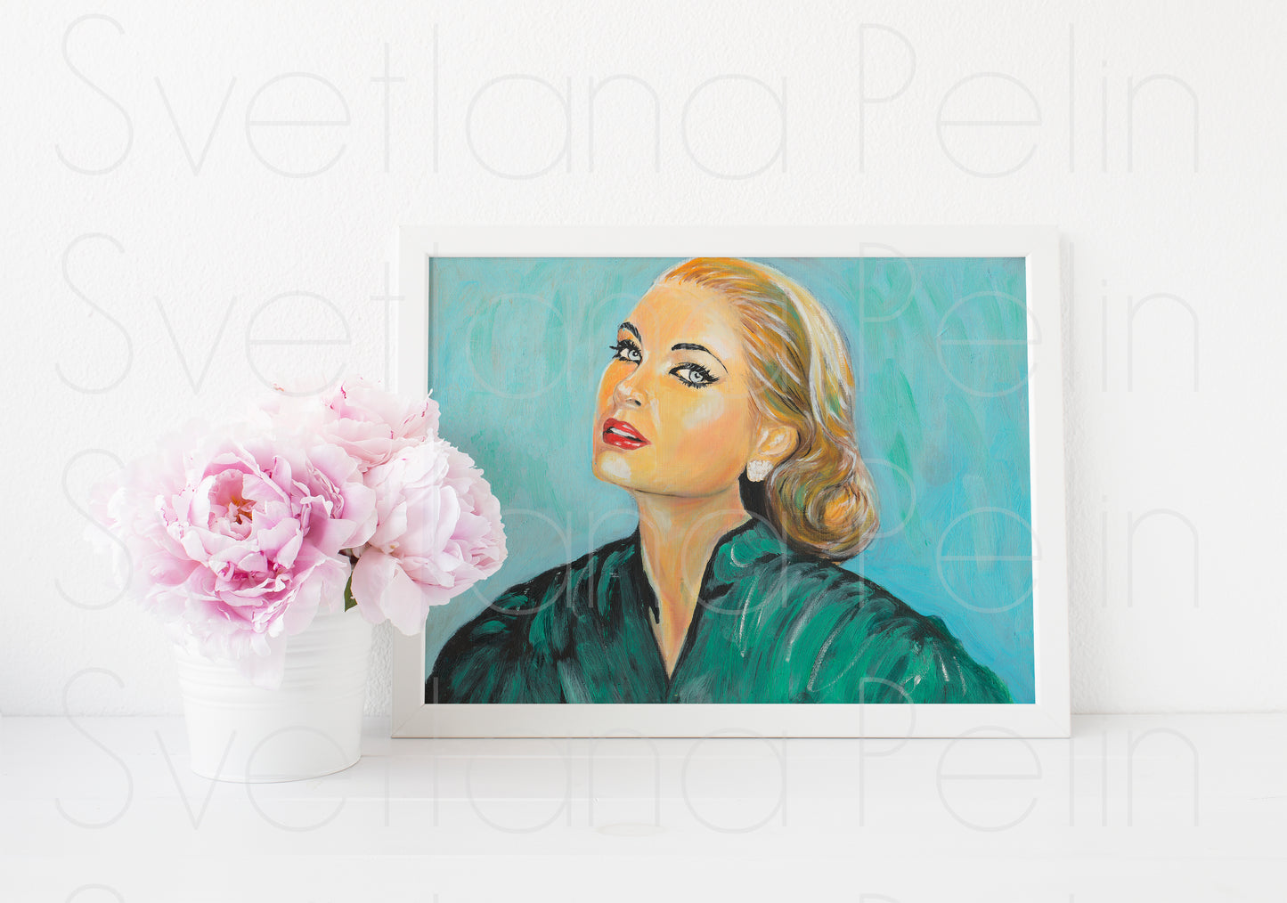 Grace Kelly, ORIGINAL Oil Painting, Artwork by Svetlana Pelin