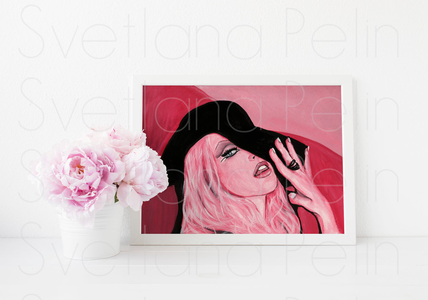 Christina Aguilera, ORIGINAL Gouache Painting, Artwork by Svetlana Pelin
