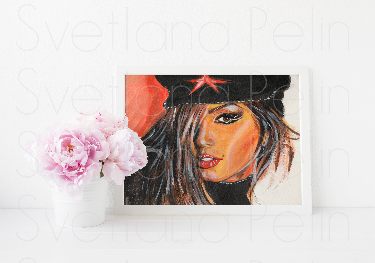 Cindy Crawford, ORIGINAL Acrylic painting, Artwork by Svetlana Pelin