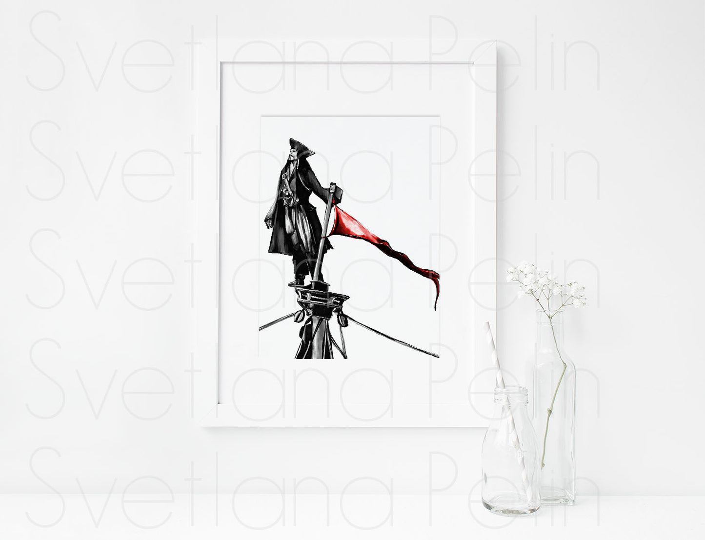 Johnny Depp, Captain Jack Sparrow, Pirates of the Caribbean, ART PRINT Signed by Artist