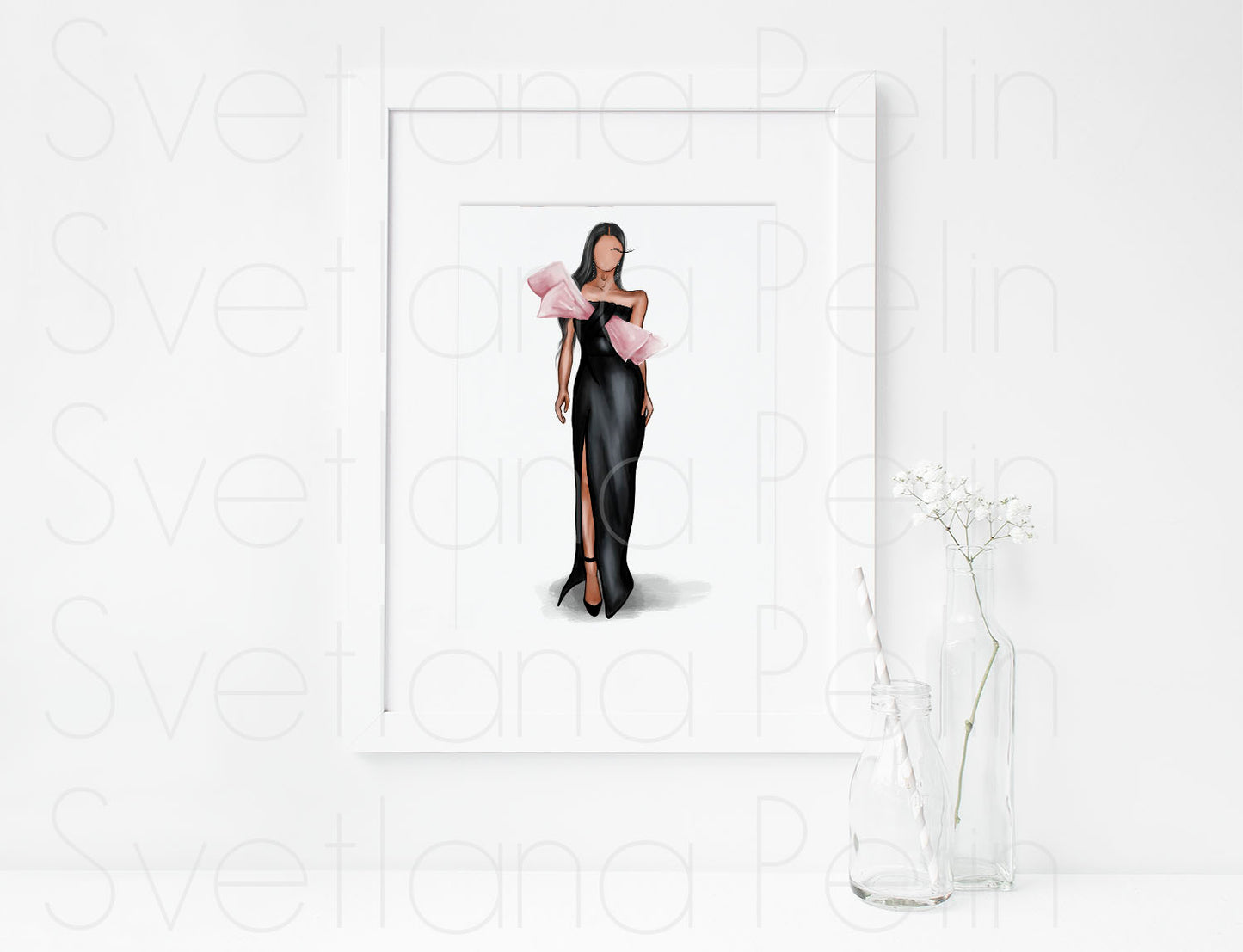 Demi Moore, Cannes Film Festival, Black dress, ART PRINT Signed by Artist