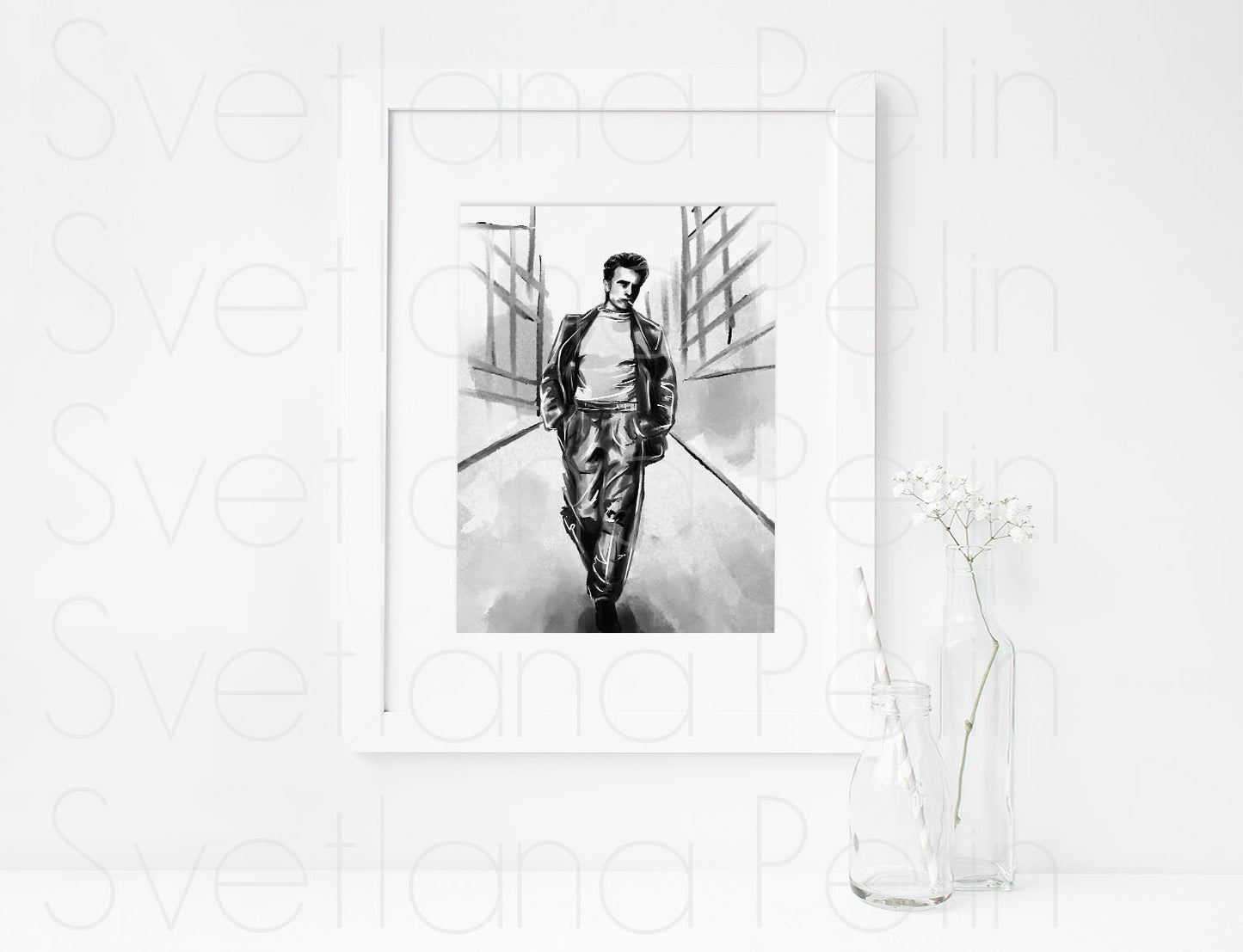 James Dean, JD, East of Eden, ART PRINT Signed by Artist