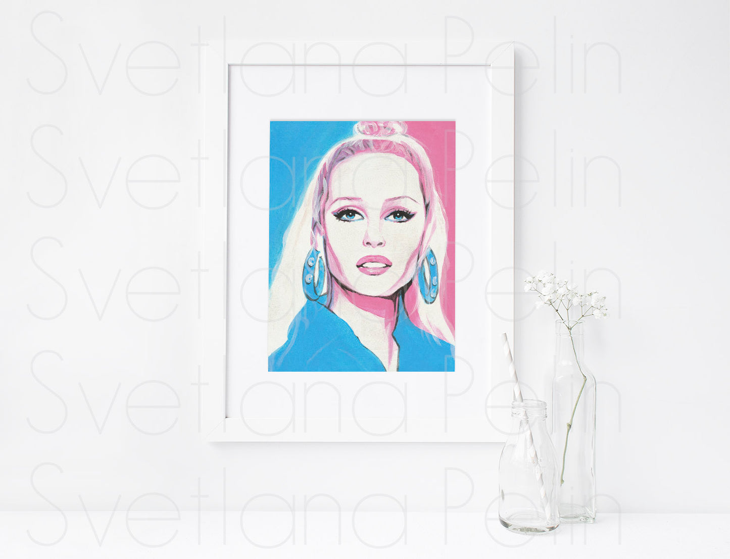 Christy Turlington, ORIGINAL Acrylic Painting, Artwork by Svetlana Pelin