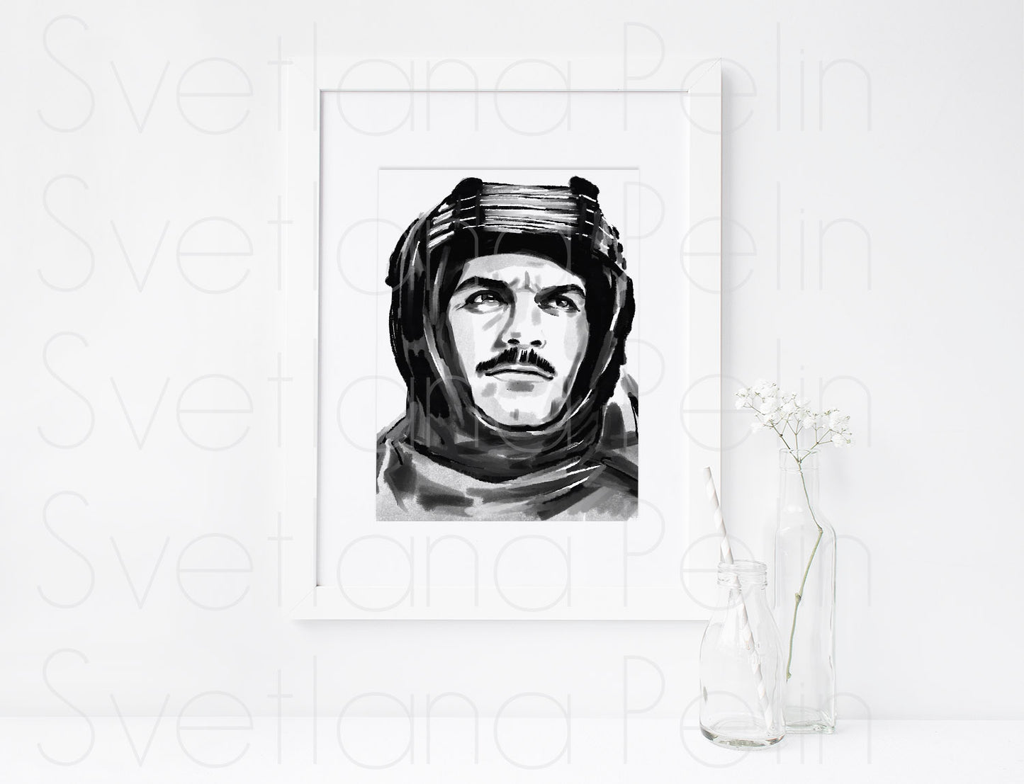 Omar Sharif, Lawrence of Arabia, ART PRINT Signed by Artist