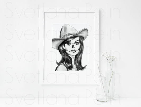 Jean Shrimpton, Halloween, ART PRINT Signed by Artist