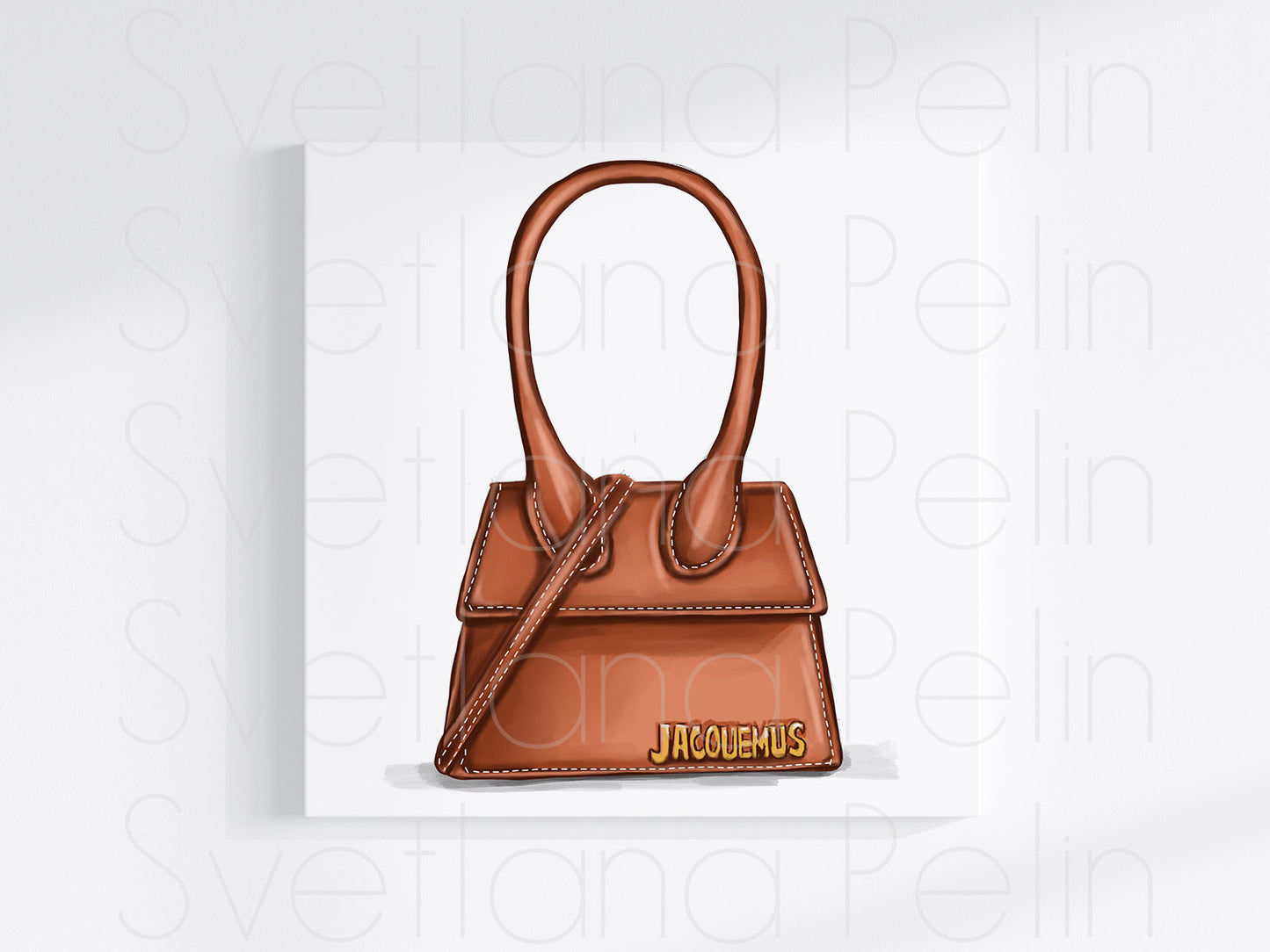 Brown Designer Handbag, Luxury Bag, Purses for Women, Printable Art, INSTANT DOWNLOAD