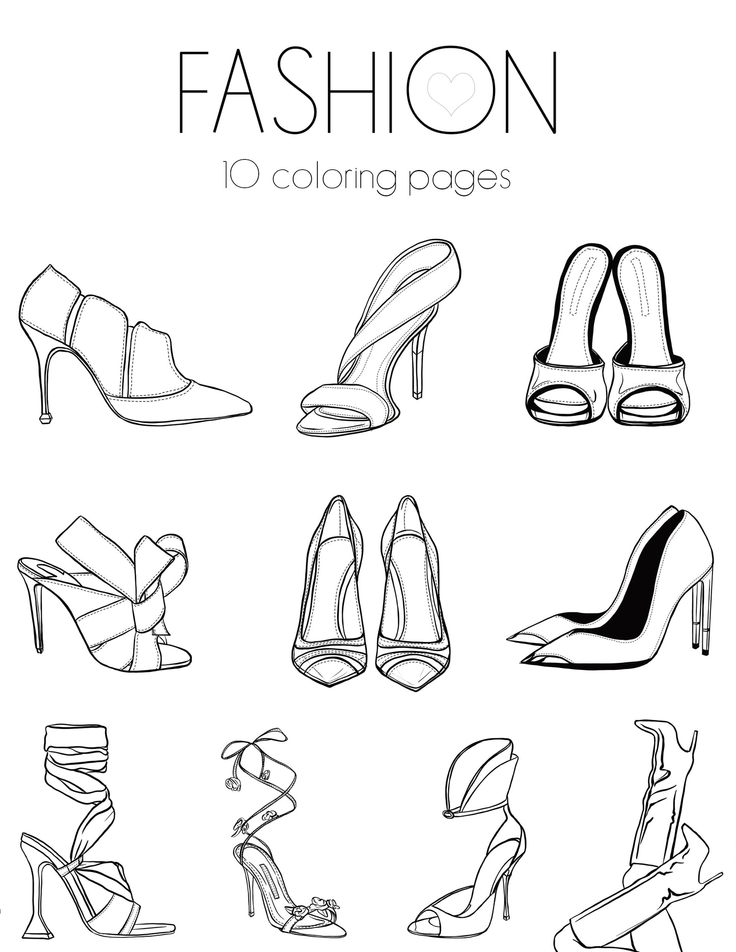 Fashion High Heels, Coloring Book