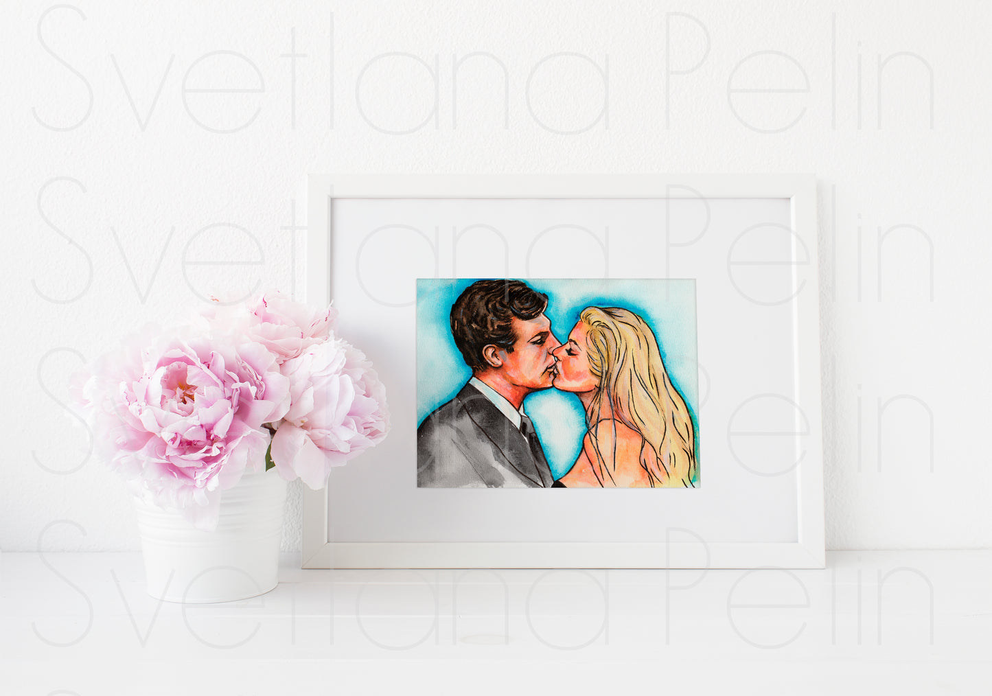Anita Ekberg, Marcello Mastroianni, La Dolce Vita, ART PRINT Signed by Artist