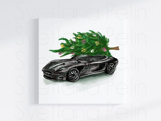 Christmas Tree, Luxury Car, INSTANT DOWNLOAD