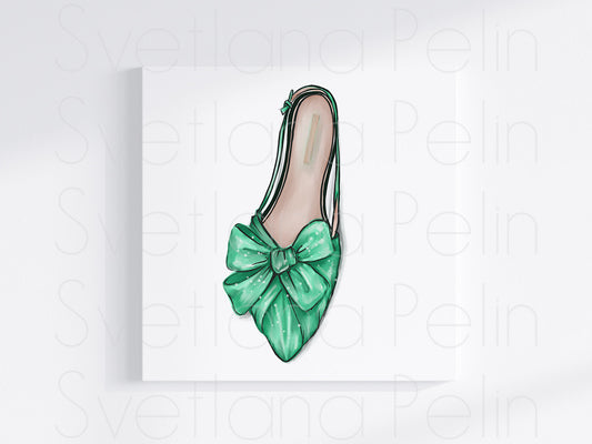 Green Women's Shoes, Printable Art, INSTANT DOWNLOAD