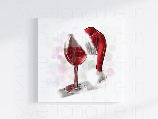 Christmas, Red Wine, Drinks, INSTANT DOWNLOAD