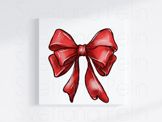 Christmas, Red Ribbon, INSTANT DOWNLOAD