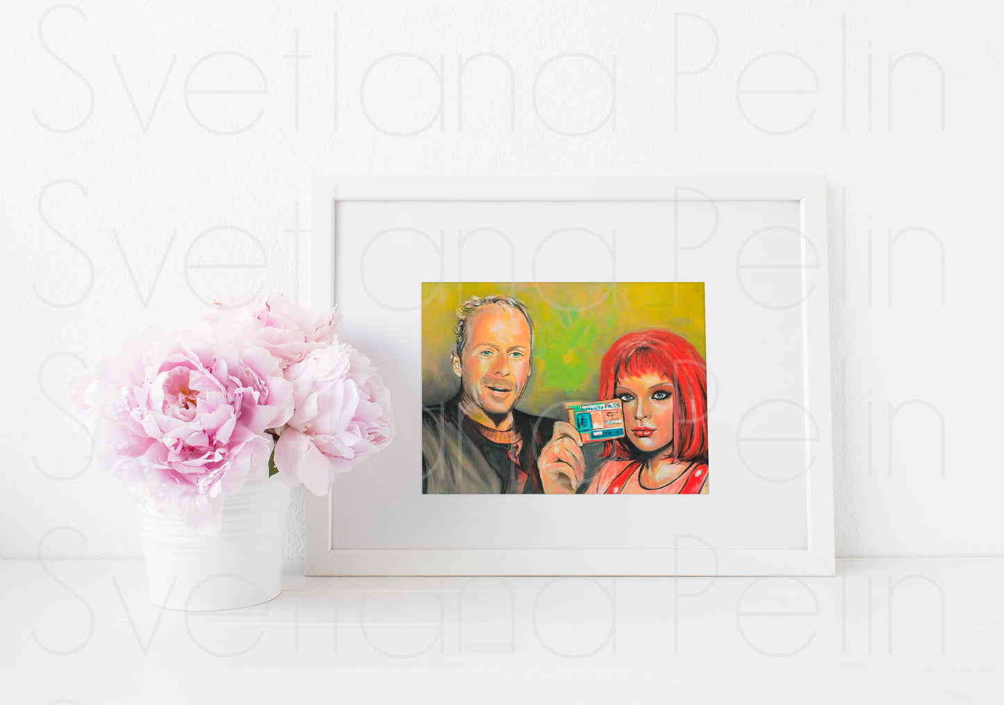 Bruce Willis, Milla Jovovich, The Fifth Element, ART PRINT Signed by Artist