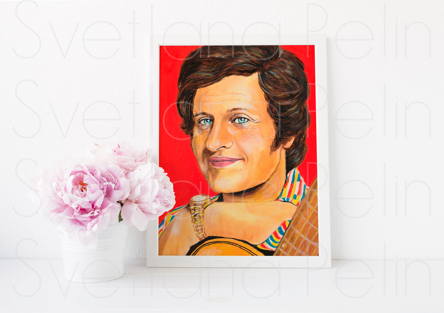 Joe Dassin, ORIGINAL Oil Painting, Artwork by Svetlana Pelin