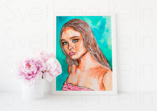 Lily-Rose Depp, ART PRINT Signed by Artist