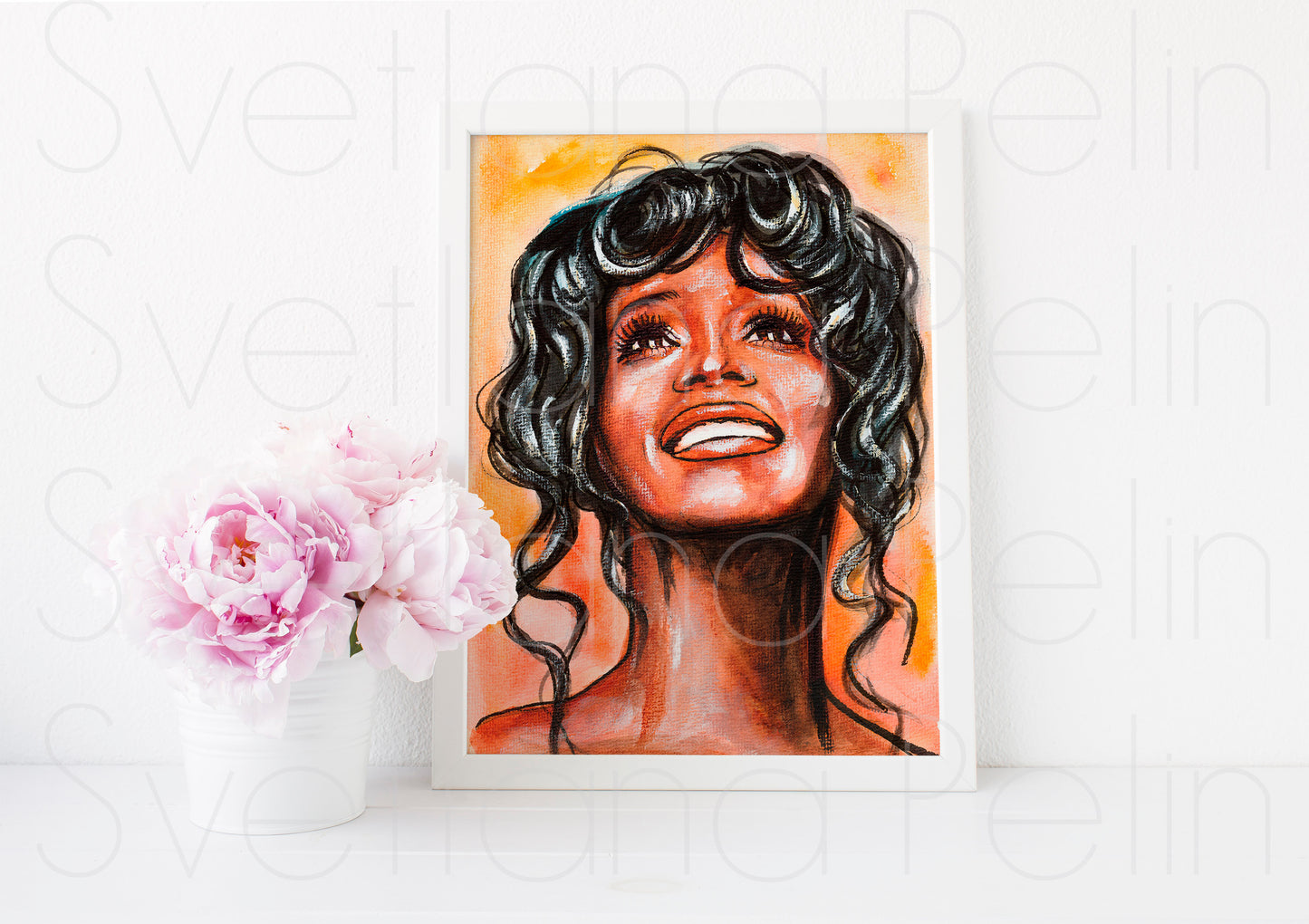 Whitney Houston, ART PRINT Signed by Artist