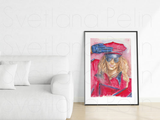 Poison, Bret Michaels, ORIGINAL Watercolour Painting, Artwork by Svetlana Pelin