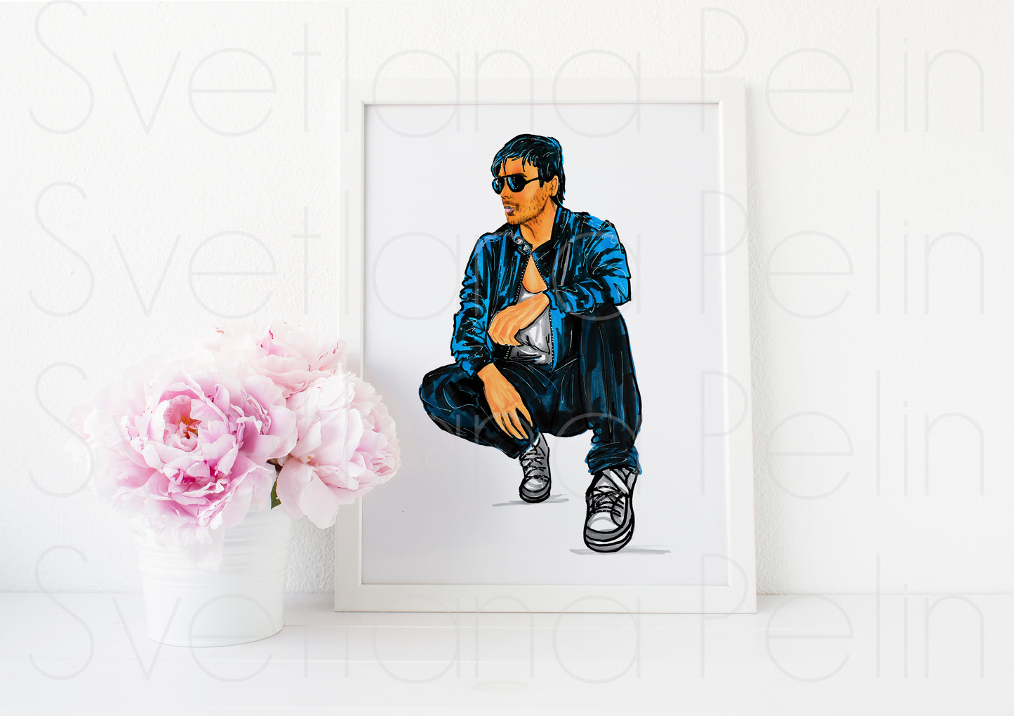 Enrique Iglesias, ORIGINAL Marker drawing, Artwork by Svetlana Pelin