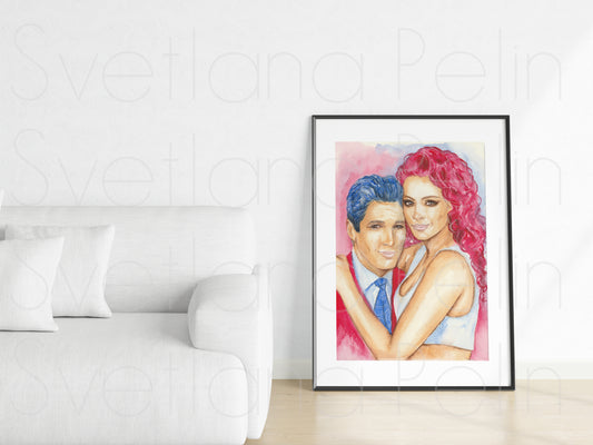 Julia Roberts, Richard Gere, Pretty Woman, ORIGINAL Watercolour Painting, Artwork by Svetlana Pelin