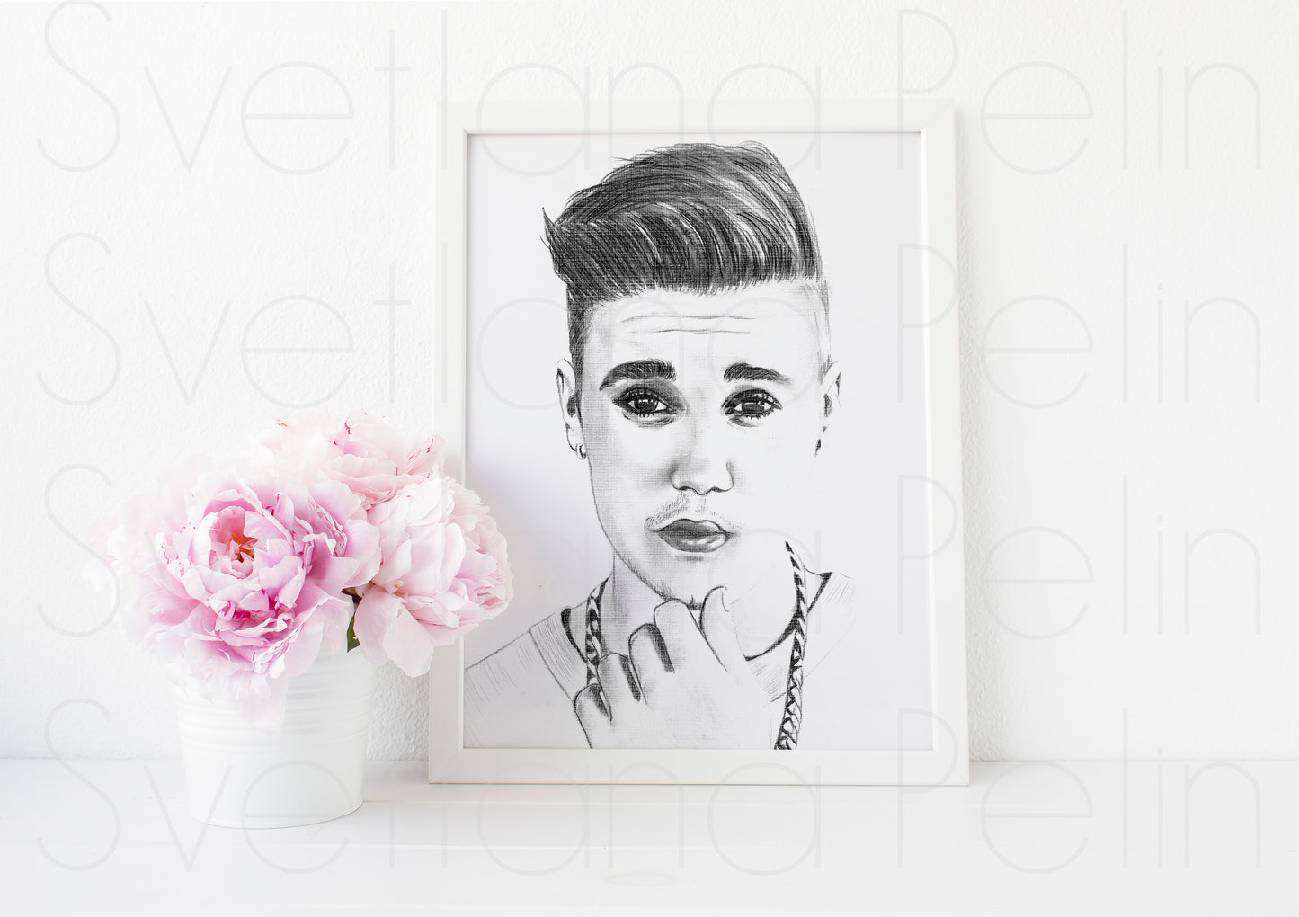 Justin Bieber, ORIGINAL Pencil Drawing, Artwork by Svetlana Pelin