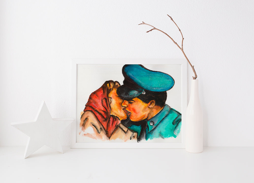 Elvis Presley, Juliet Prowse, G.I. Blues, ORIGINAL Watercolor Painting, Artwork by Svetlana Pelin